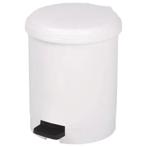Poubelle à pédale plastique - blanc -3 L