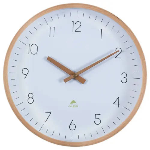 Horloge murale 30 cm cadran bois 