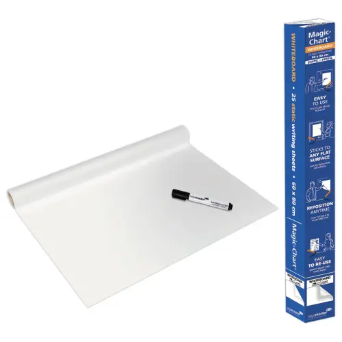 Rouleau 25 feuilles électrostatiques Magic Chart - Version tableau blanc - 60 x 80 cm - LEGAMASTER