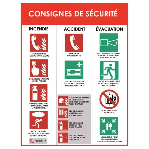 Panneau d'affichage de consignes de sécurité - VISO
