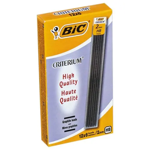 6 Mines critérium HB ultra-résistantes 2 mm - BIC