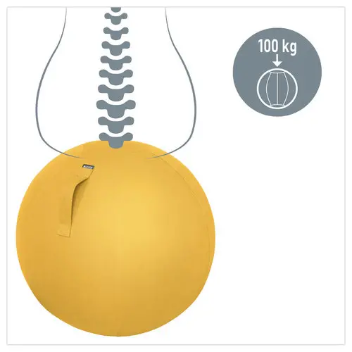Ballon assise ergonomique Ergo Cosy Active - &Oslash;  65 cm - Jaune - Leitz 