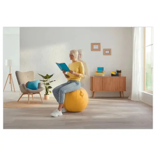 Ballon assise ergonomique Ergo Cosy Active - &Oslash;  65 cm - Jaune - Leitz 