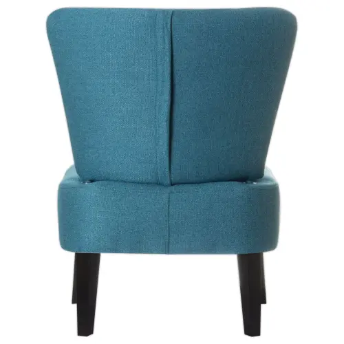 Fauteuil Brighton pieds noirs revêtement bleu