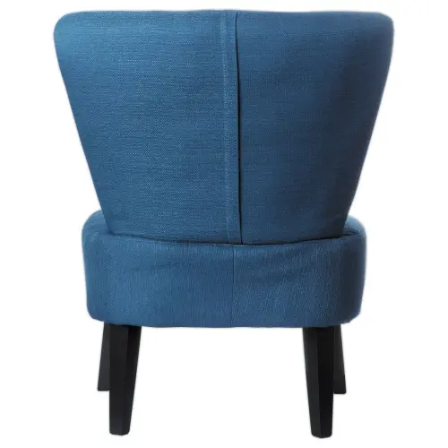 Fauteuil Brighton pieds noirs revêtement bleu monté