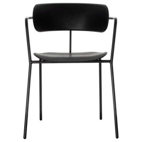 2 Chaises bistro pieds noirs assise noire mont&eacute;es 