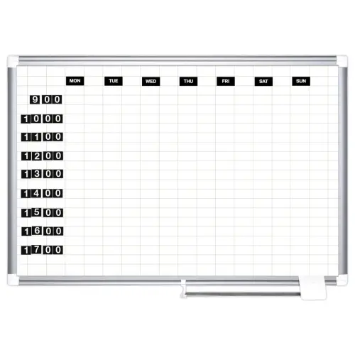 Planning magn&eacute;tique Kanban - 120 x 90 cm - Cases 5 x 2,5 cm - BI OFFICE 