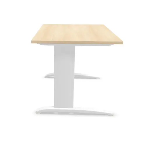 Bureau Buenos Aires - 120 x 80 cm - Plateau acacia et pieds blancs - FIDUCIAL OFFICE SOLUTIONS
