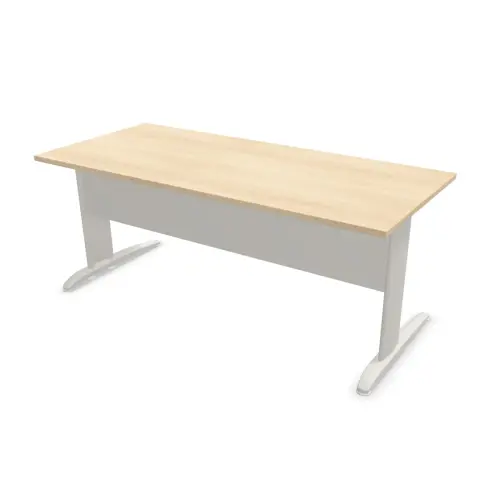 Bureau BUENOS AIRES - Plateau acacia clair et pieds aluminium - 180x80 cm