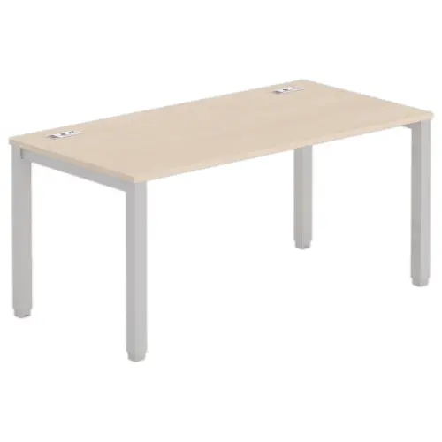 Bureau Bruxelles – 160 x 80 cm – Plateau acacia et pieds aluminium - FIDUCIAL