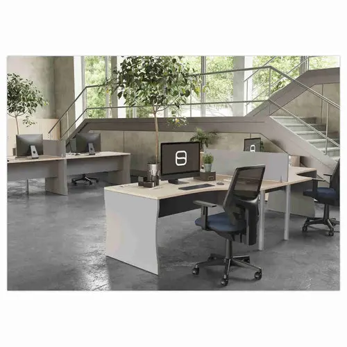 Bureau BUDAPEST compact retour à droite acacia L160
