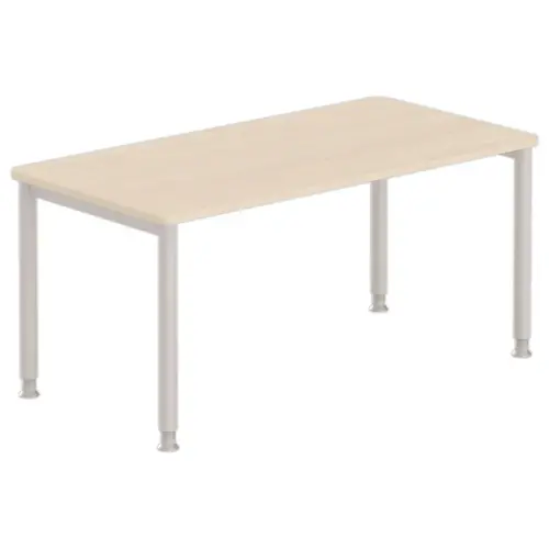 Table 160 x 80 acacia clair- pieds aluminium