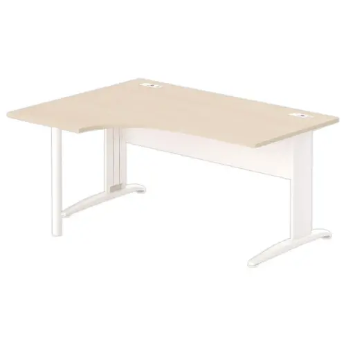 Bureau BUENOS AIRES compact retour à gauche acacia clair/blanc, L160