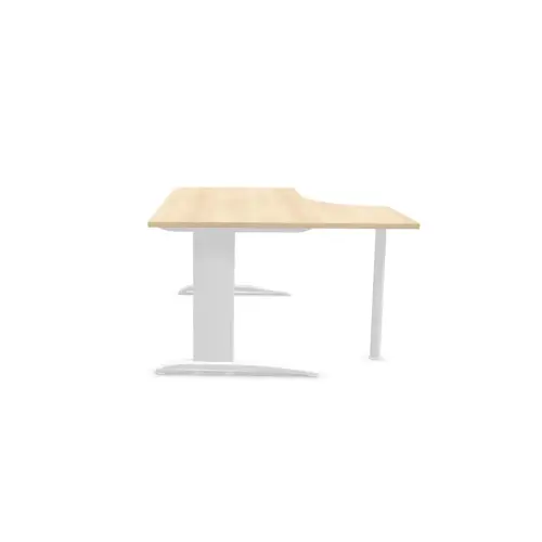 Bureau BUENOS AIRES compact retour à gauche acacia clair/blanc, L160