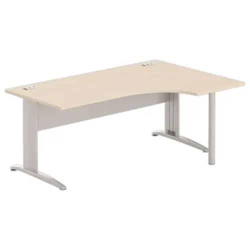 Bureau BUENOS AIRES compact retour &agrave; droite acacia/alu, L180 