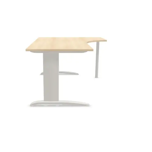 Bureau BUENOS AIRES compact retour &agrave; droite acacia/alu, L180 
