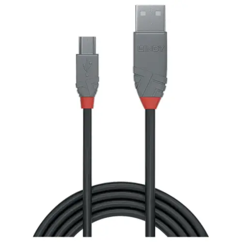 Câble USB Anthra Line 2.0 - Type A vers Mini-B - 1m - LINDY