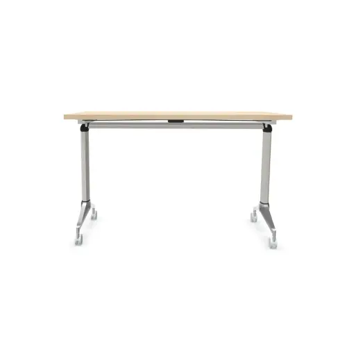 Table rabattable - 120 x 70 cm - Acacia clair et aluminium