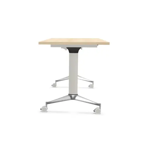 Table rabattable - 120 x 70 cm - Acacia clair et aluminium
