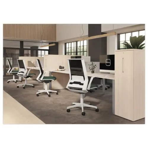 Bureau vis à vis 4 pieds 140 X 160 X 74 blanc/blanc