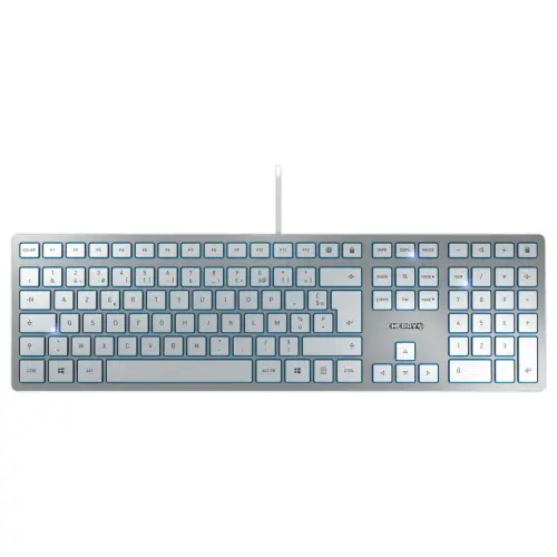 Clavier filaire KC 6000 SLIM - Extra-plat - Argent - Cherry