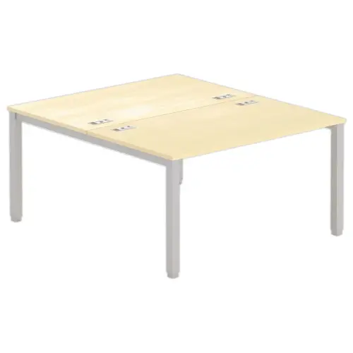 Bureau vis à vis 4 pieds 140 X 160 X 74 hêtre/alu