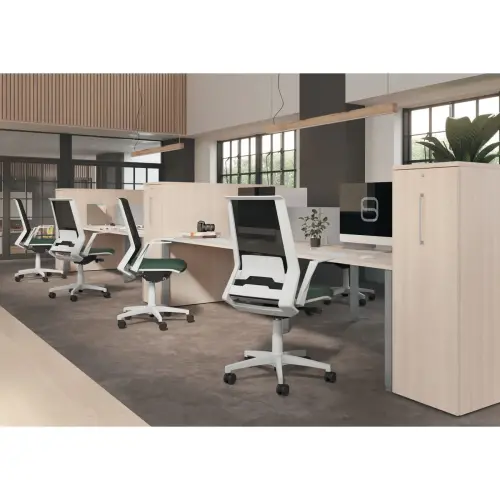 Bureau vis à vis 4 pieds 140 X 160 X 74 hêtre/alu