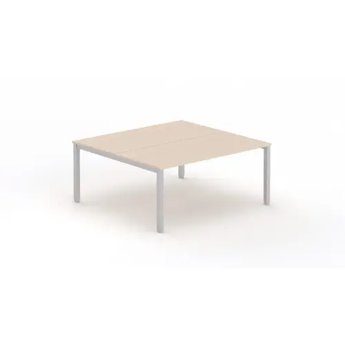 Bureau vis &agrave; vis 4 pieds 140 X 160 X 74 acacia/alu 