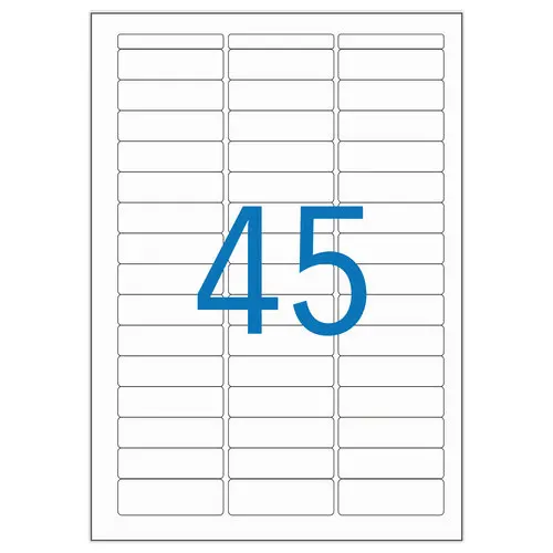 16 Planches d'&eacute;tiquettes multi-usages 12,8x38 mm, blanc - 720 &eacute;tiq. 