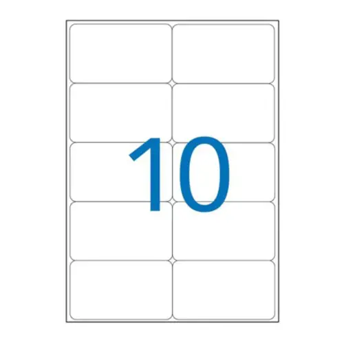 100 Planches d'étiquettes laser L99,1xH57 mm soit 1000 étiq/boîte