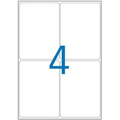 100 Planches d'&eacute;tiquettes laser L99,1xH139mm soit 400 &eacute;tiq/bo&icirc;te 