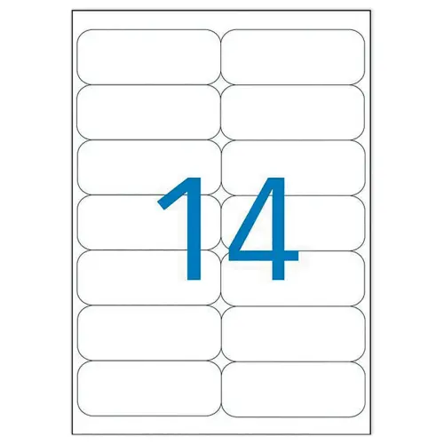 20 Planches d'étiquettes inaltérables laser 99,1x38,1mm 280 étiq blanc