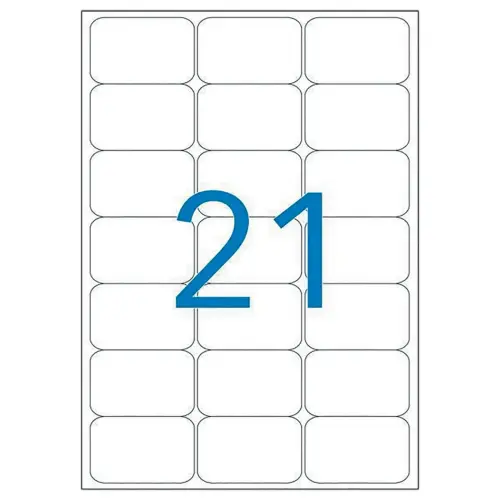 100 Planches d'étiquettes laser 100% recyclées 63,5X38,1 mm soit 2100 étiq