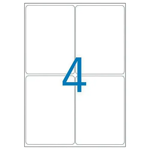 100 Planches d'étiquettes laser 100% recyclées 99,1x139 mm soit 400 ét/bte