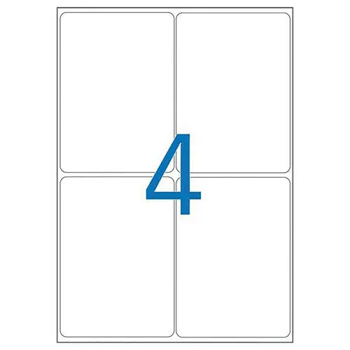 100 Planches d'étiquettes laser 100% recyclées 99,1x139 mm soit 400 ét/bte