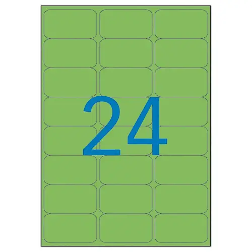 20 Planches d'&eacute;tiquettes L63,5xH33,9 mm 480 &eacute;tiq/ bo&icirc;te,vert 