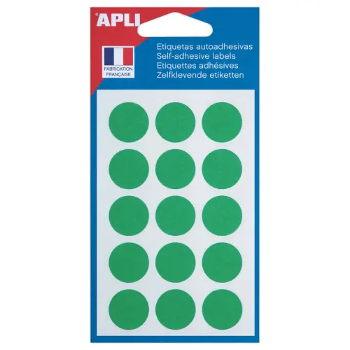 90 pastilles gommettes de signalisation rondes, Ø19 mm, vert