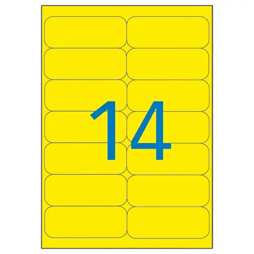 20 Planches de 280 étiquettes fluorescentes 99,1x38,1 jaune fluorescent