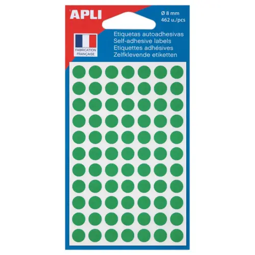462 pastilles gommettes de signalisation rondes, Ø 8 mm, vert