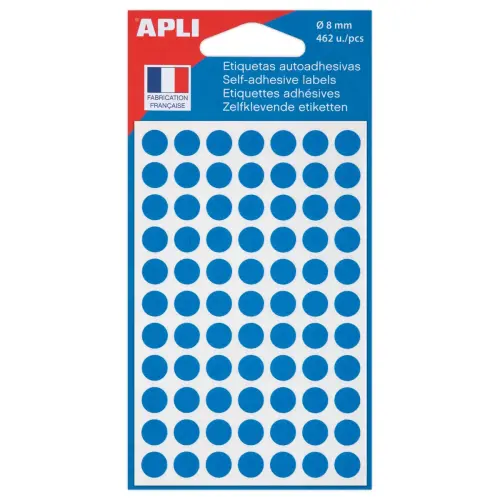 462 pastilles gommettes de signalisation rondes, &Oslash; 8 mm, bleu 