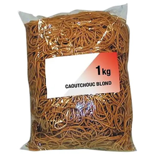 Sachet de 1 kg de bracelets élastiques étroits en caoutchouc - Blond - 120 mm - SIGN