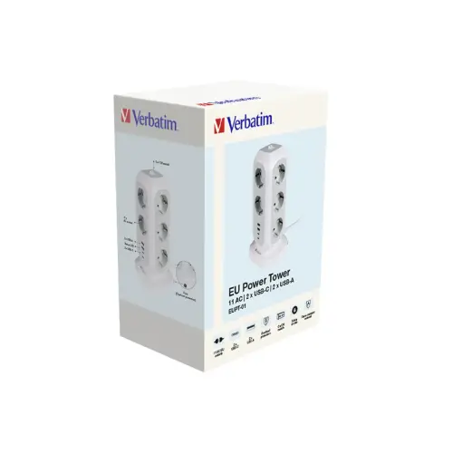 Multiprise WATTBALL compacte et mobile- Coloris : Blanc/gris 