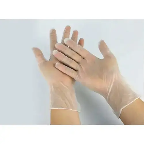 100 Gants jetables en vinyle transparent taille L