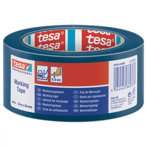 Adhésif de marquage au sol 33 m x 50 mm - Bleu - TESA
