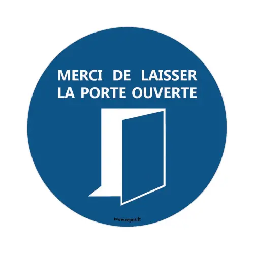 Adhésif sticker mural porte ouverte, diamètre 30 cm