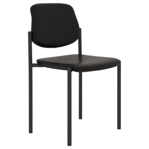 2 Chaises simili cuir lavable - noir 
