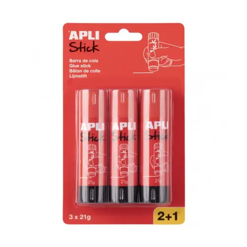 3 B&acirc;tons de colle (2 + 1 offert) - 21g - Apli 