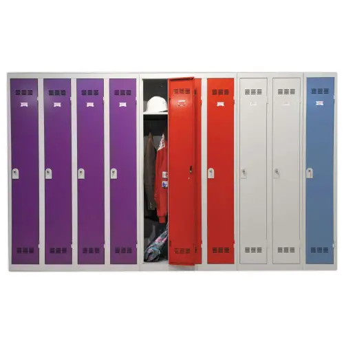 Vestiaire d'atelier 4 colonnes, H 180 xL 120 X P 50 cm gris/gris