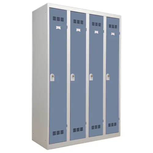 Vestiaire d'atelier 4 colonnes - Gris/bleu - VINCO INDUSTRIES