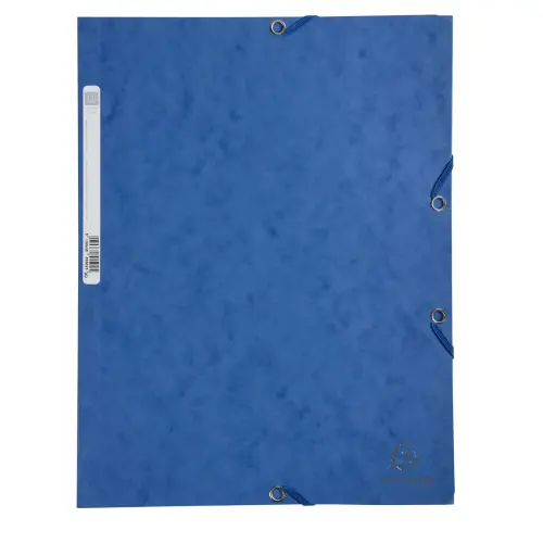 Chemise 3 rabats &agrave; &eacute;lastiques carte lustr&eacute;e - Bleu - EXACOMPTA 